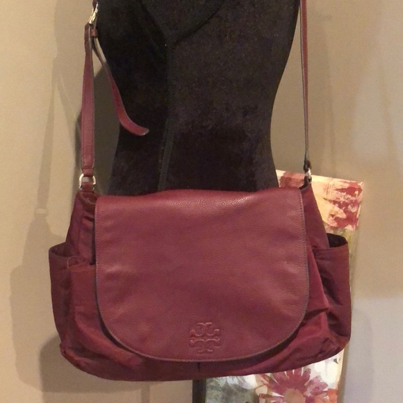 maroon diaper bag